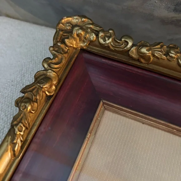 Vintage Petit Point Framed Fine Needlepoint Gilt Gold Wood Frame Victorian Girl - Picture 10 of 12